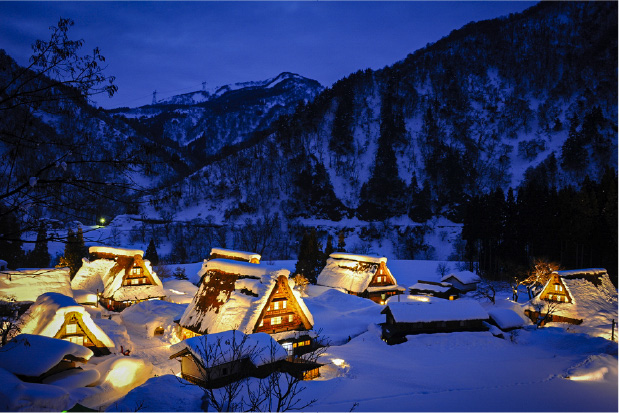 Illumination de style Gassho de Gokayama